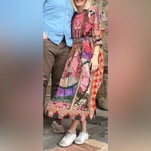 Anthropologie maxi dress colorful size XS